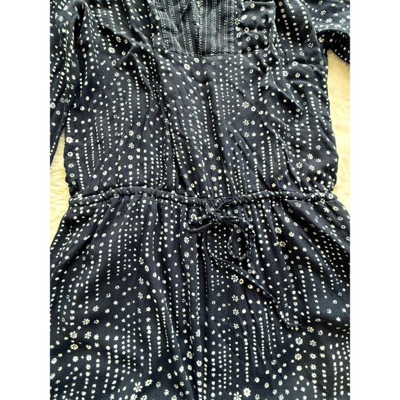 Gap long sleeve blue and white medium dress stretch waist - Picture 8 of 8